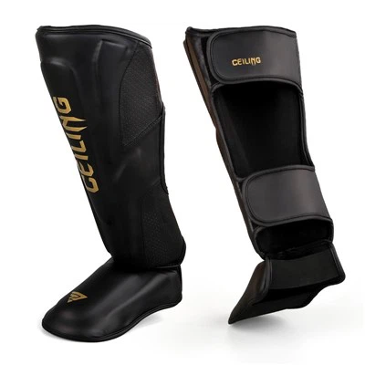 Zhengtu Black Gold Muay Thai Kickboxing Shin Guards Support Customization